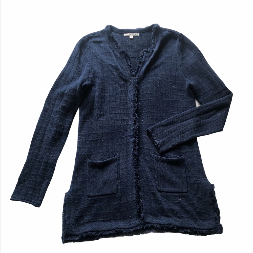 CAbi Duchess Blue Knit Long Cardigan